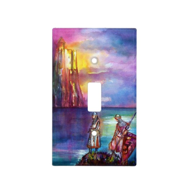PENDRAGON Medieval Knights,Lake Sunset,Fantasy Light Switch Cover (Front)