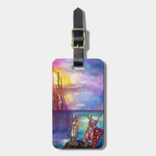 PENDRAGON Medieval Knights,Lake Sunset,Fantasy Luggage Tag