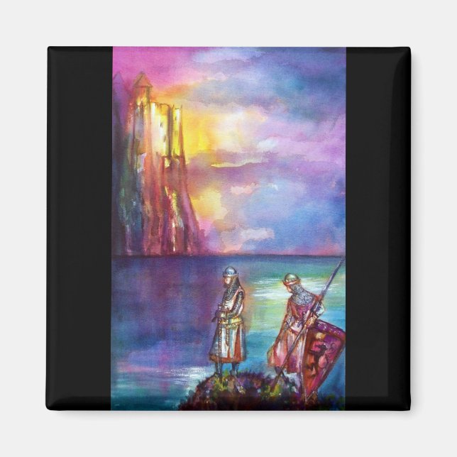 PENDRAGON Medieval Knights,Lake Sunset,Fantasy Magnet (Front)