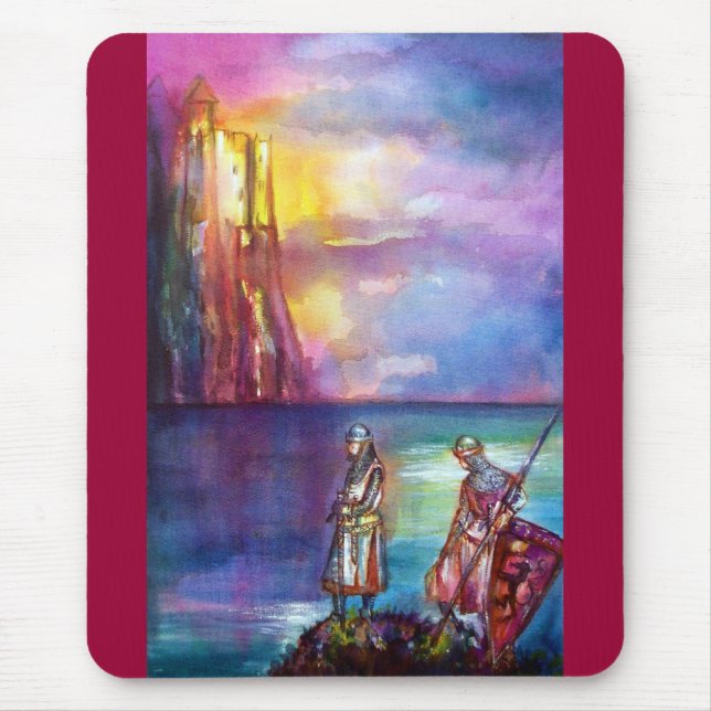 PENDRAGON Medieval Knights,Lake Sunset,Fantasy Mouse Pad (Front)