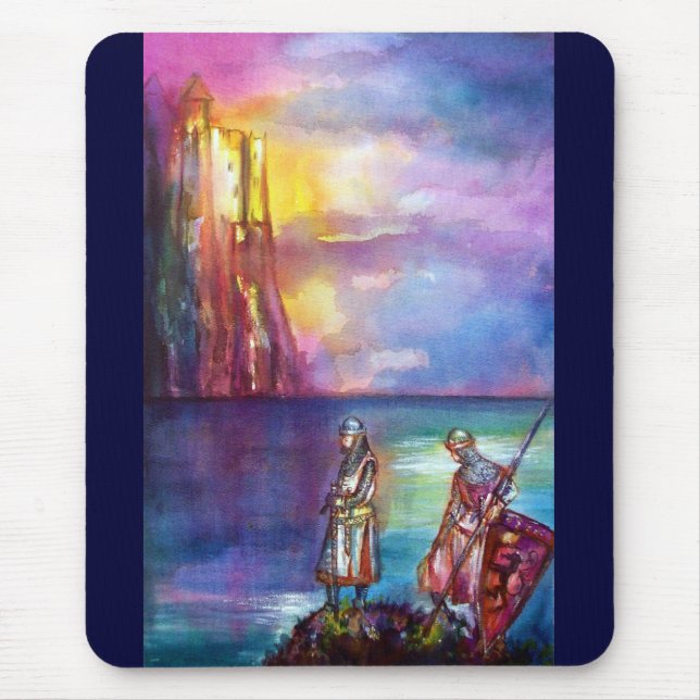 PENDRAGON Medieval Knights,Lake Sunset,Fantasy Mouse Pad (Front)