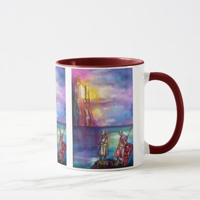 PENDRAGON Medieval Knights,Lake Sunset,Fantasy Mug (Right)