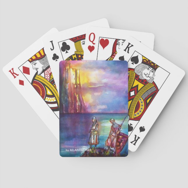 PENDRAGON Medieval Knights,Lake Sunset,Fantasy Poker Cards (Back)