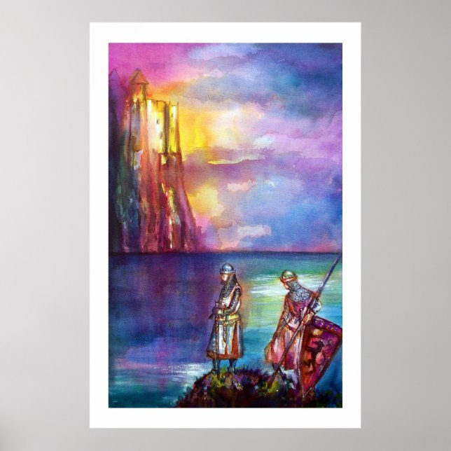 PENDRAGON Medieval Knights,Lake Sunset,Fantasy Poster (Front)