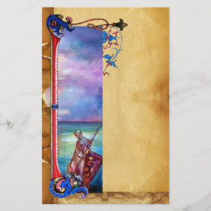 PENDRAGON Medieval Knights,Lake Sunset,Fantasy Stationery