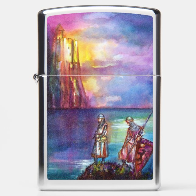 PENDRAGON Medieval Knights,Lake Sunset,Fantasy  Zippo Lighter (Front)