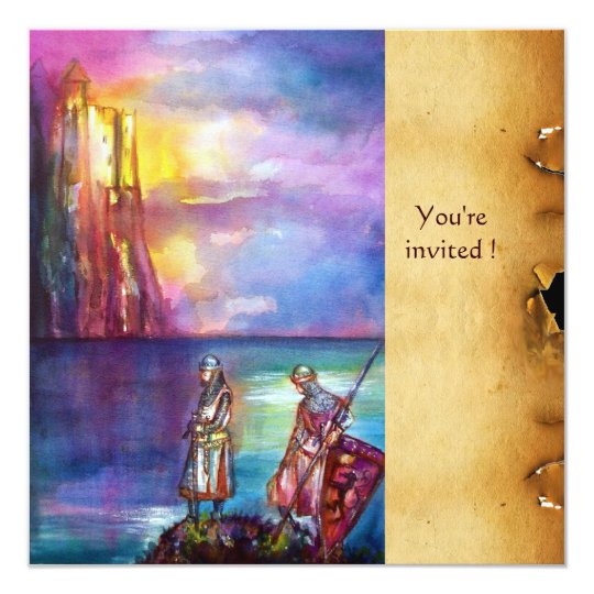 PENDRAGON Medieval Knights,Lake Sunset,Parchment Card