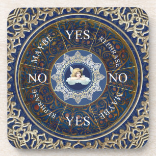 Pendulum Board Chart Divination Game Angel Blue Beverage Coaster