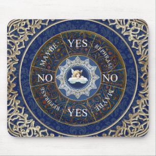 Pendulum Board Chart Divination Game Angel Blue Mouse Pad
