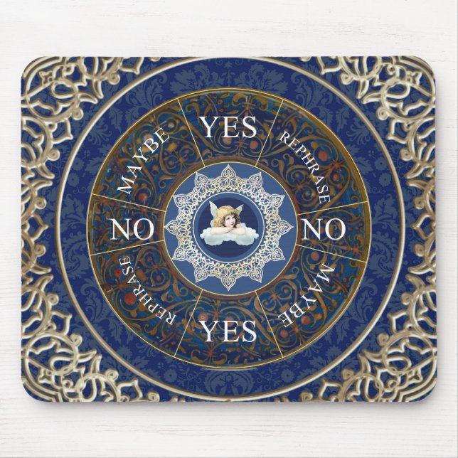 Pendulum Board Chart Divination Game Angel Blue Mouse Pad (Front)