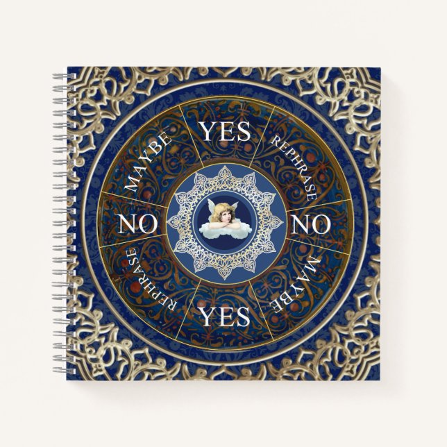 Pendulum Board Chart Divination Game Angel Blue Notebook (Front)