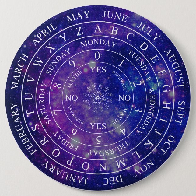 Pendulum Board Chart Divination Game Purple Space Button (Front)