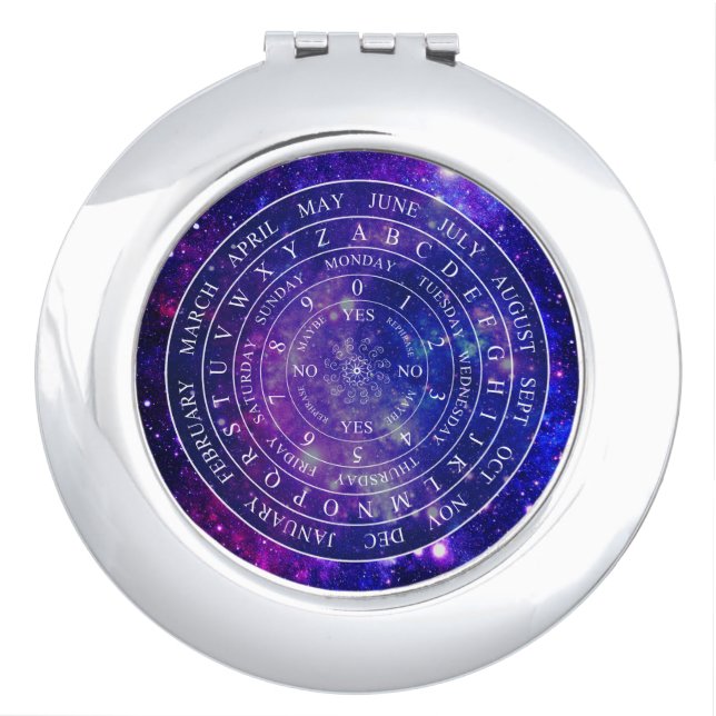 Pendulum Board Chart Divination Game Purple Space Compact Mirror (Front)