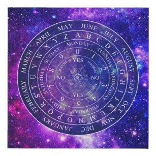 Pendulum Board Chart Divination Game Purple Space Faux Canvas Print