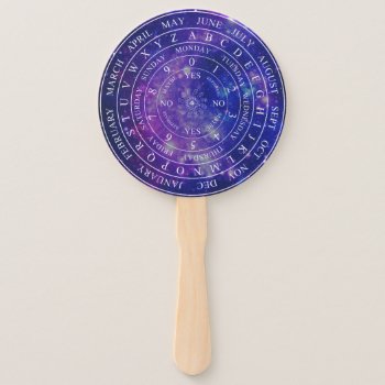 Pendulum Board Chart Divination Game Purple Space Hand Fan by inspirationzstore at Zazzle