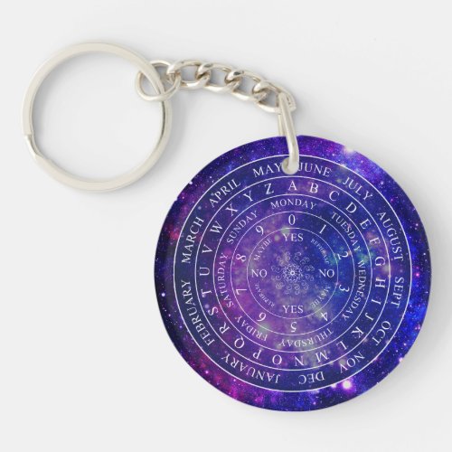 Pendulum Board Chart Divination Game Purple Space Keychain
