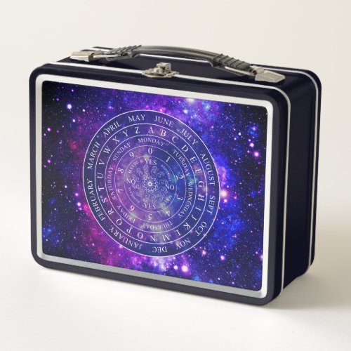 Pendulum Board Chart Divination Game Purple Space Metal Lunch Box