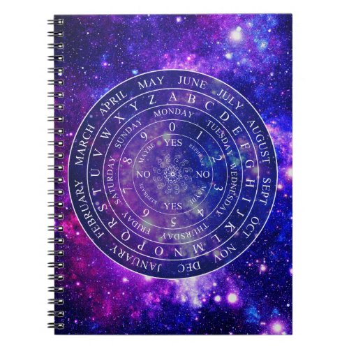 Pendulum Board Chart Divination Game Purple Space Notebook