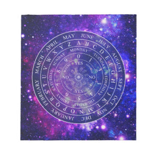 Pendulum Board Chart Divination Game Purple Space Notepad