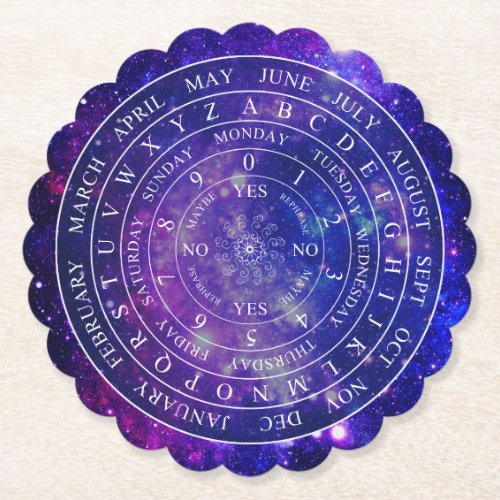 Pendulum Board Chart Divination Game Purple Space Paper Coaster