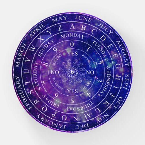 Pendulum Board Chart Divination Game Purple Space Paperweight