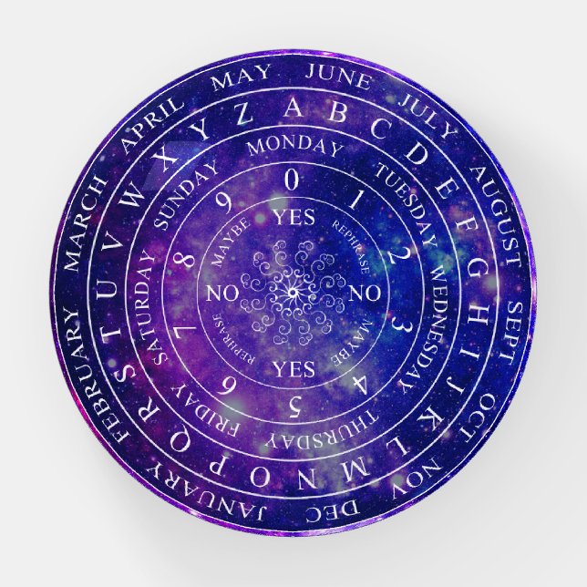 Pendulum Board Chart Divination Game Purple Space Paperweight (Front)