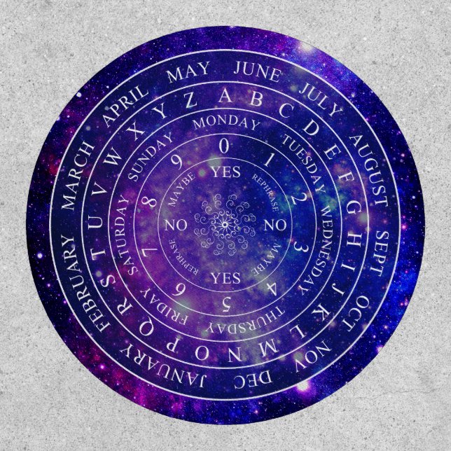 Pendulum Board Chart Divination Game Purple Space Patch (Front)