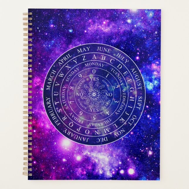 Pendulum Board Chart Divination Game Purple Space Planner (Front)