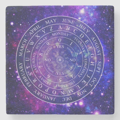 Pendulum Board Chart Divination Game Purple Space Stone Coaster