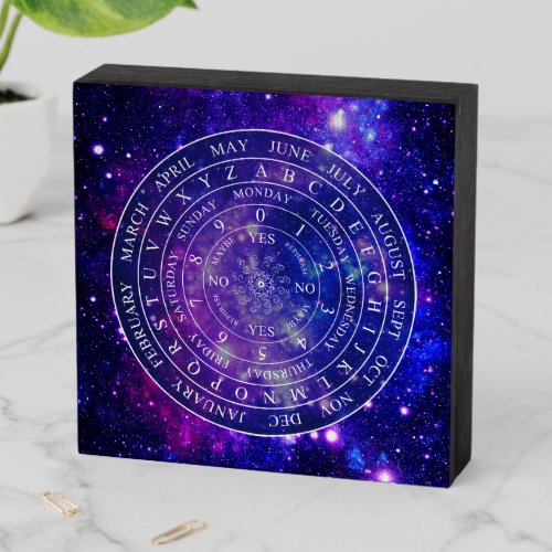 Pendulum Board Chart Divination Game Purple Space Wooden Box Sign