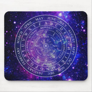 Pendulum Board Chart for Divination Game Purple Mouse Pad
