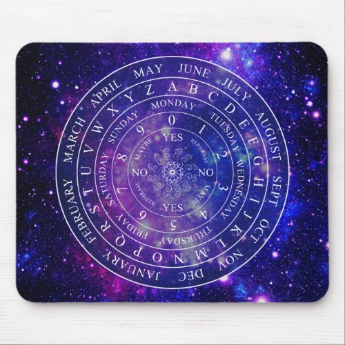 Pendulum Board Chart for Divination Game Purple Mouse Pad