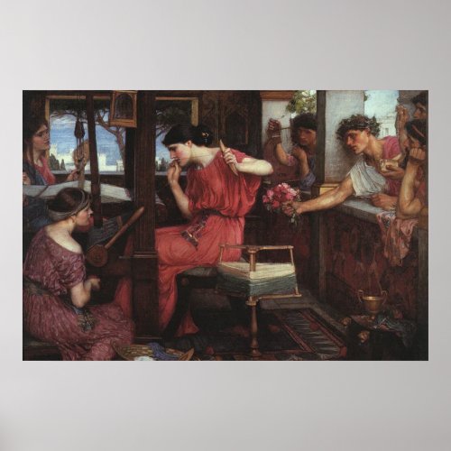 Penelope and the Suitors by J W Waterhouse _ 1912 Poster