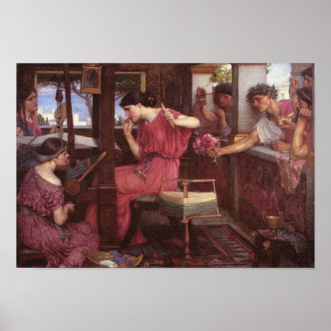 Penelope And The Suitors - John William Waterhouse Poster (Front)