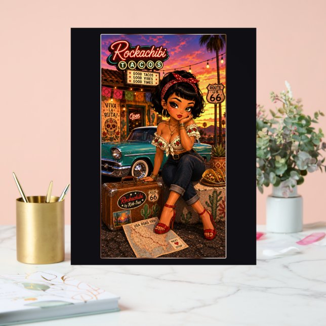 Penelope Chibi Rockabilly Acrylic Sign (Wedding)
