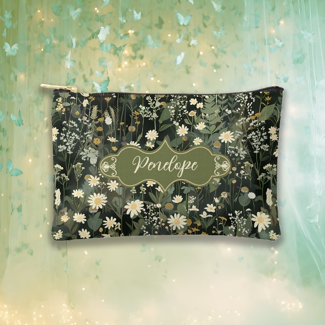 Penelope Dark Daisy Floral Accessory Pouch (Creator Uploaded)