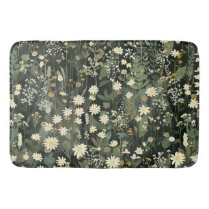 Penelope Dark Daisy Floral Bath Mat