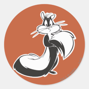 Penelope Grabbing Tail Classic Round Sticker