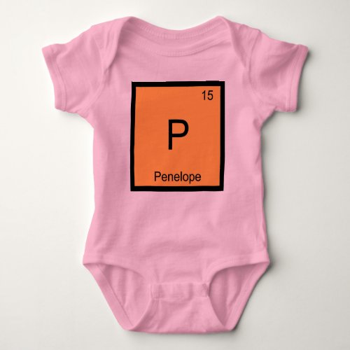 Penelope Name Chemistry Element Periodic Table Baby Bodysuit