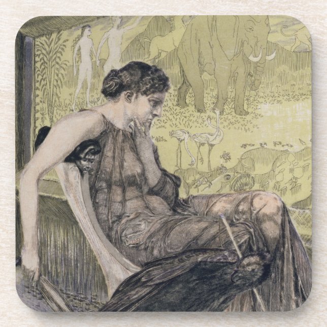 Penelope weaving a shroud for Laertes her father-i Coaster (Front)