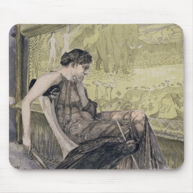 Penelope weaving a shroud for Laertes her father-i Mouse Pad (Front)