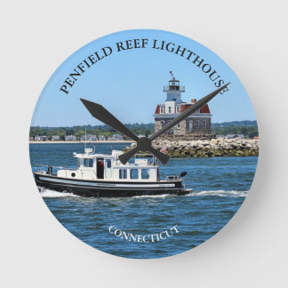 Penfield Reef Lighthouse CT Round Wall Clock