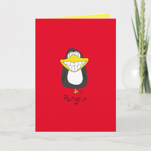 Pengrin Grinning Penguin Funny Greeting Card