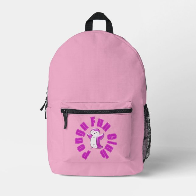 Pengu Happy Penguin Fun Club (BP-Pink) Kids  Printed Backpack (Front)