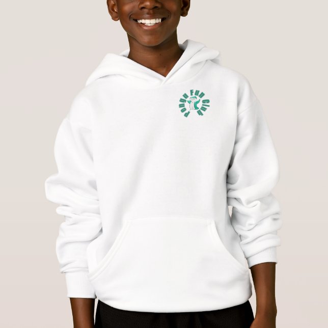 Pengu Happy Penguin Fun Club(Green-W) Kids Hoodie (Front)