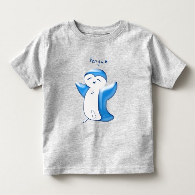 Pengu Happy Penguin(Lt Blue) Toddler Tshirt (Front)