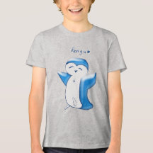 Pengu Happy Penguin(LtBlue) Kids Tshirt