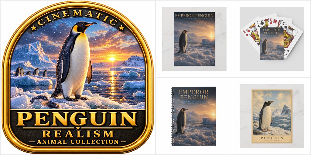 Emperor Penguin Antarctic Ice ANIMALS wildlife postcard