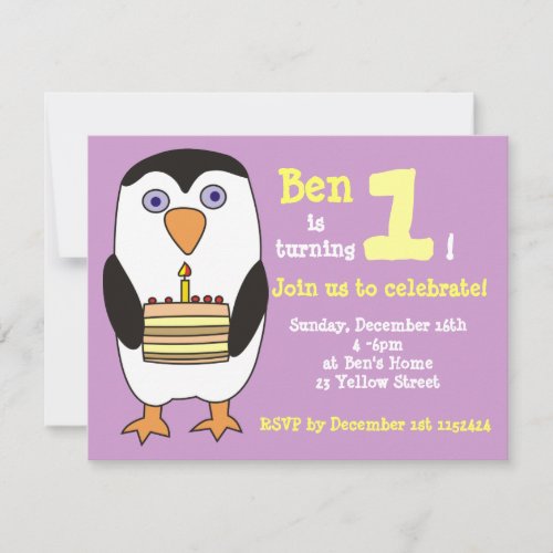 Penguin 1st Birthday Invitation, Birthday Party