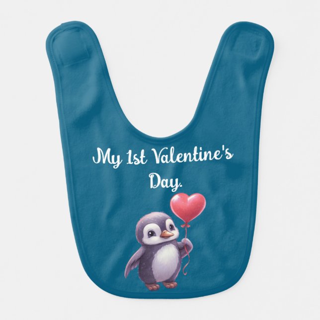 Penguin 1ST Valentine Day Bib (Front)